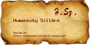 Humenszky Szilárd névjegykártya