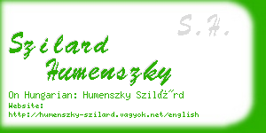 szilard humenszky business card